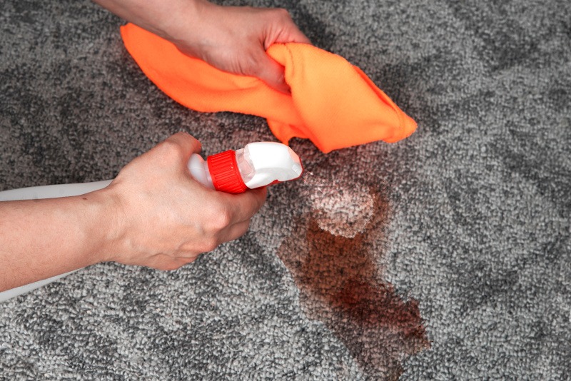 Removing a stain from a carpet